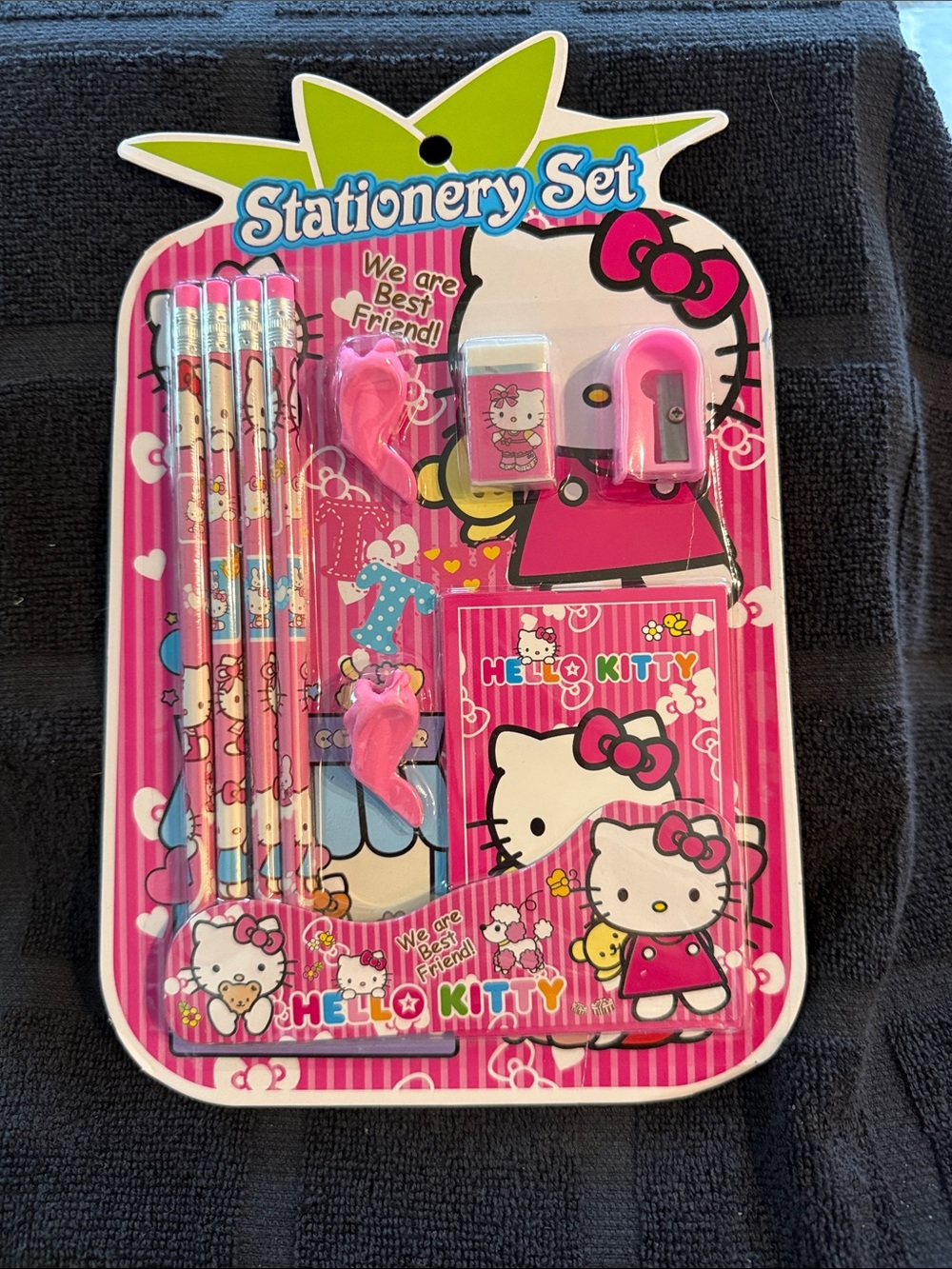 Hello Kitty Pink Kids Stationery Set with Pencils & Accessories